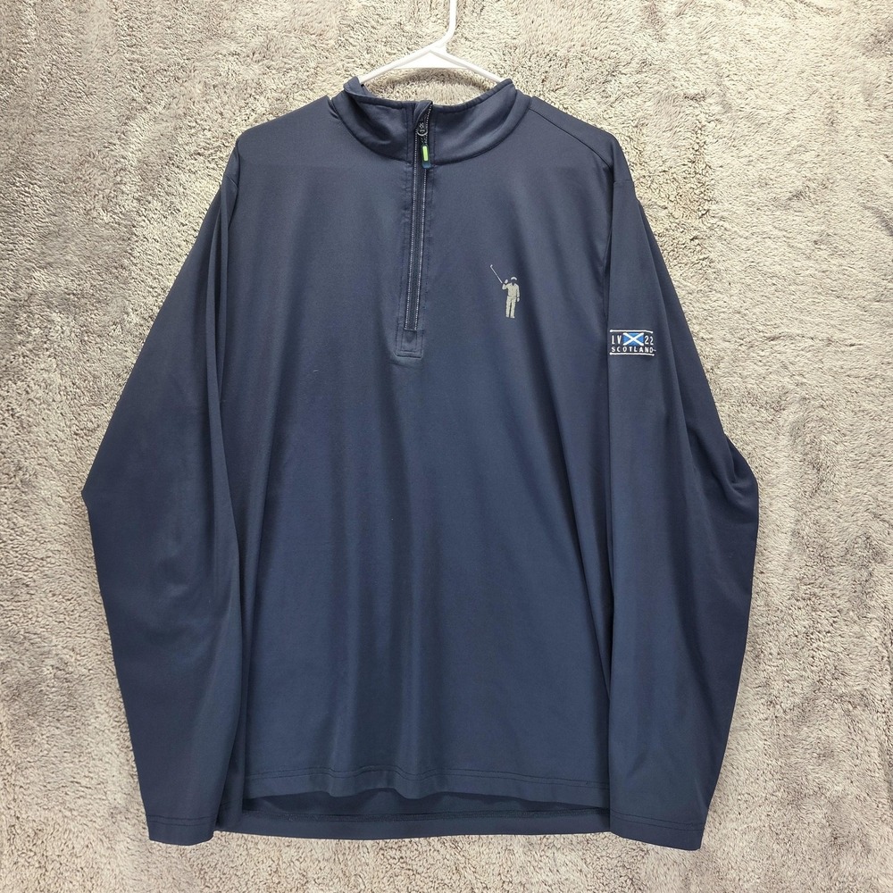 William Murray Jacket Mens XL Blue 1/4 Zip Golf Long Sleeve Pullover Scotland
